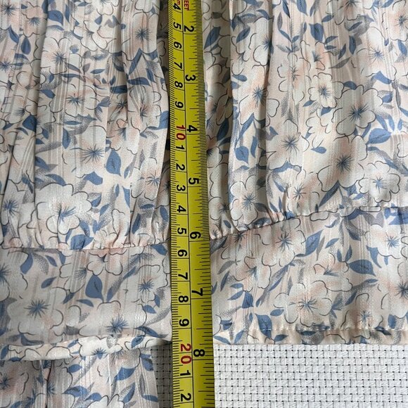 Floral crop top Tie Back Cottagecore Milkmaid Fairy Pleated Lined Flirty Small - Picture 4 of 9